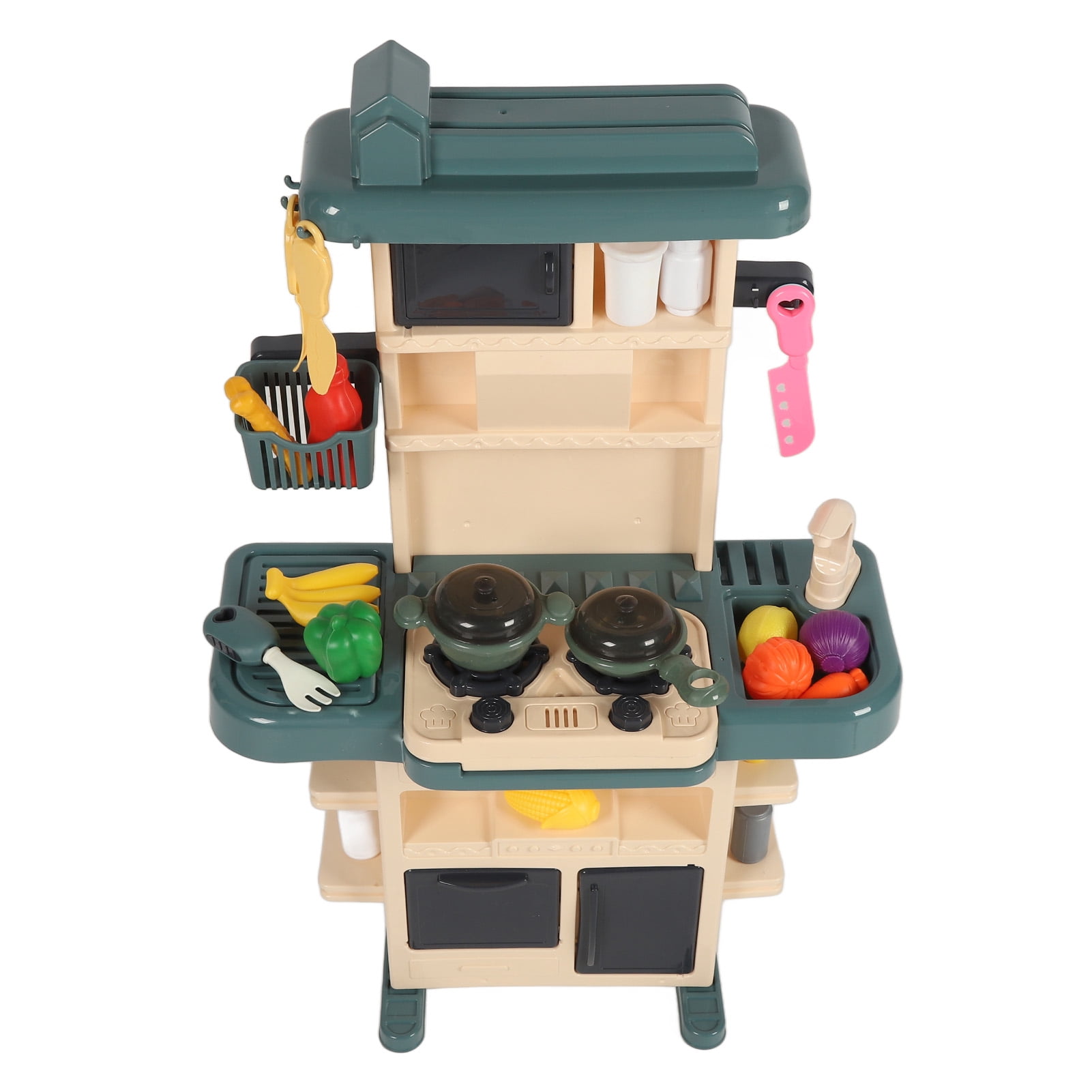 Kitchen Role Play Toy, Green Foods Sound Pretend Kitchen Playset Toy  for Home Use