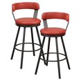 thumbnail image 1 of Lexicon Appert Chaise Pivotante en Métal Hauteur Pub en Argent Moucheté/rouge (Ensemble de 2), 1 of 8