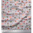 thumbnail image 1 of Soimoi Gray Modal Satin Fabric Honey Bee & Bettle Bee Insects Fabric Prints by Yard 42 Inch Wide, 1 of 1