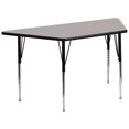 thumbnail image 1 of 29.5''W x 57.25''L Trapezoid Grey HP Laminate Activity Table - Standard Height Adjustable Legs, 1 of 5