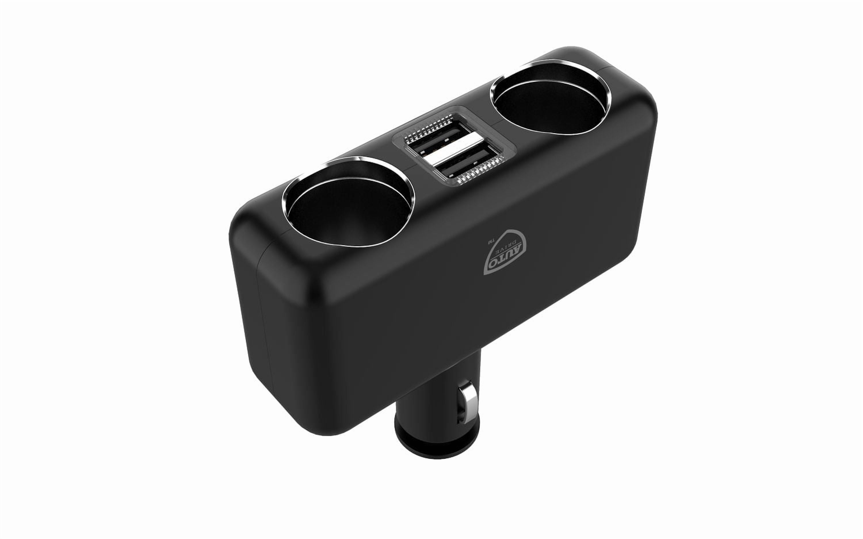 Adaptateur de prise allume-cigare AutoDrive double 12 V / 24 V avec deux ports de charge USB, compatible avec les smartphones et les tablettes