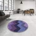 thumbnail image 4 of Ahgly Company Tapis d'Intérieur Lavable à la Machine, Carré, Transitionnel, Bleu Ardoise Moyen, Tapis de Zone, 8 Pieds Carré, 4 of 7