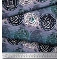 thumbnail image 3 of Soimoi Cotton Voile Fabric Text,Floral & Greek Key Block Print Fabric by Yard 42 Inch Wide, 3 of 3