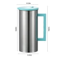 thumbnail image 3 of Stainless Steel Cold Water Kettle 1.8L | Large Capacity Beverage Pitcher | Straight Tube Design | Split Lid & Double Filtration | Heat Resistant | Gray Pink Green Blue | Household Restaurant |, 3 of 7