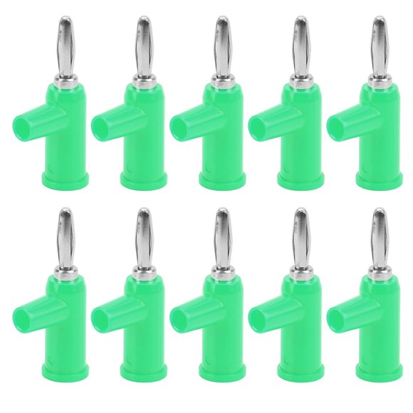4mm 10pcs Stackable Banana Plug 4mm/0.2in Solderless Brass Standard Size Stackable Banana Connector for Security Accessories