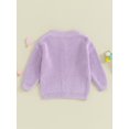 thumbnail image 3 of Kmbangi Cardigan Tricoté pour Bébés Filles Mignon Manches Longues Col Rond Couleur Unie Pull Boutonné Automne, 3 of 9