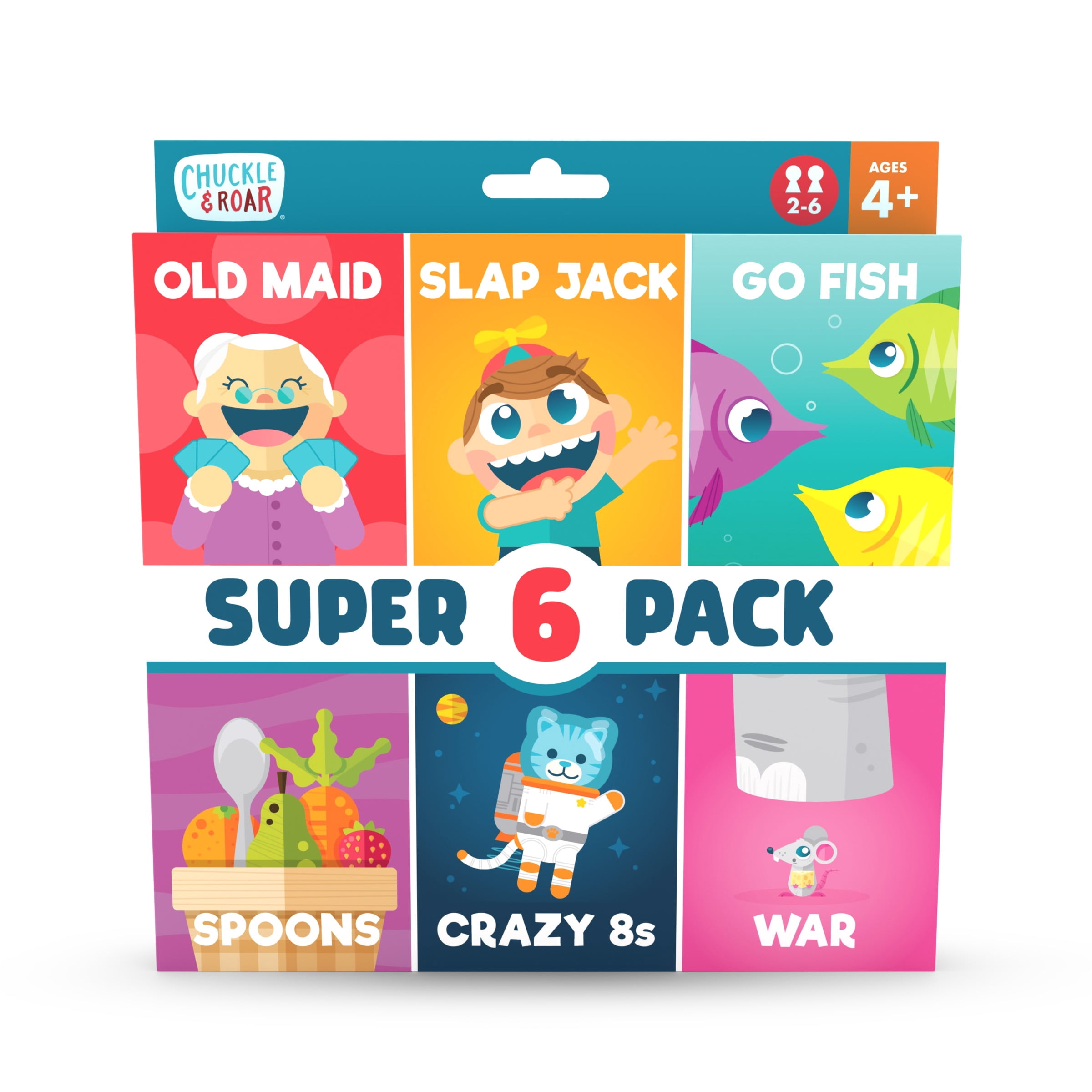 Chuckle & Roar Variety Pack Card Game 6-Pack Tray for Children Ages 4+ by Buffalo Games