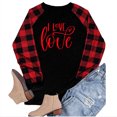 thumbnail image 4 of Pisexur Chandail de la Saint-Valentin pour Femme, Mode, Coupe Ample, Imprimé de Cœurs, Blouse à Manches Longues, Col Rond, Chandail Décontracté, Hauts, Blouses, 4 of 5