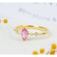 thumbnail image 1 of Bague de Fiançailles Cadeau en Or Jaune sur Saphir Rose Naturel et Moissanite, 1 of 4