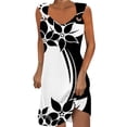 thumbnail image 1 of Penkiiy Robes de Printemps pour Femmes 2024 Décontractées Imprimées Amples Sans Manches Couleur Unie Col Rond Tempérament Élégantes Robes Dos Nu S Multicolore, 1 of 5