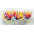 thumbnail image 3 of Four colored flowers on gray background - 24"x48" canvas - Print on demand, 3 of 5