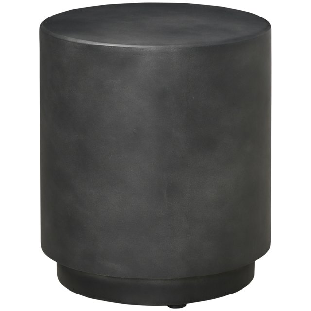HOMCOM Table d'Appoint Rond de 17 Pouces pour l'Intérieur et l'Extérieur, Gris Anthracite