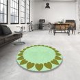 thumbnail image 4 of Ahgly Company Tapis d'Intérieur Lavables en Machine Carré Transitionnel Vert Menthe, 7' Carré, 4 of 7