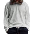 thumbnail image 2 of RXIRUCGD T-Shirt Blouse à Manches Longues et Col Rond pour Hommes, Couleur Unie, Gris, Taille : S, 2 of 8