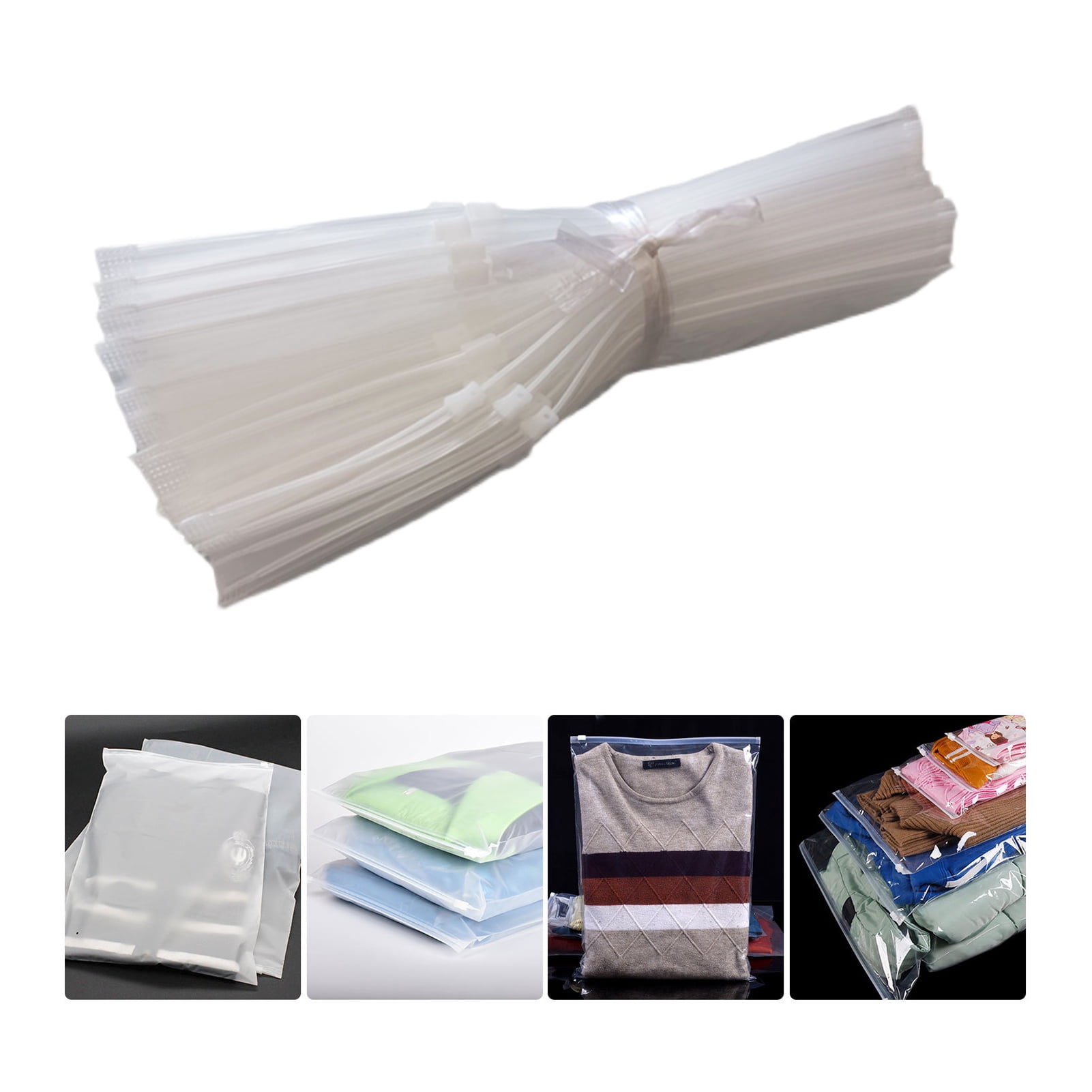 50pcs Packaging Bags Frosted Bag Zipper Plastic Bag Poly Bags Resealable Slider Closure Storage Bag