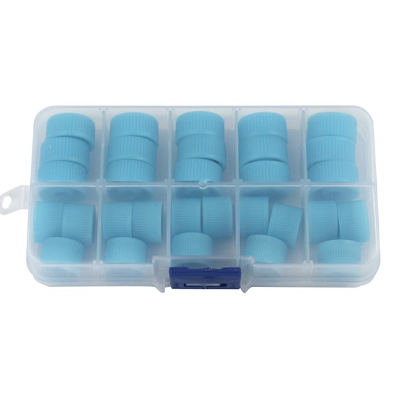 weekgood 30pcs/set Air Conditioner Cover Kit Car A/C High Low Side Dust Caps blue S 1Set
