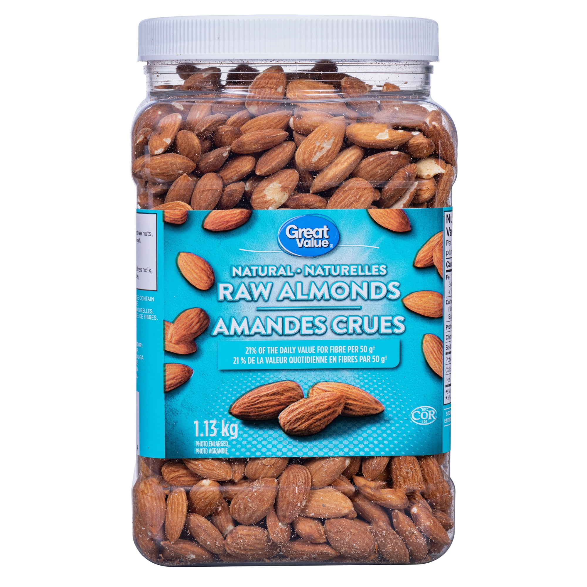 Great Value Natural Raw Almonds 1.13kg