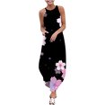 thumbnail image 2 of SMihono Robe Maxi Bohème d'Été pour Femmes Grande Taille Robe d'Été Décontractée pour Femmes Sans Manches à Col Licou Jupe à Bretelles Fendue Robe Maxi à Imprimé Robe de Plage Évasée, 2 of 4