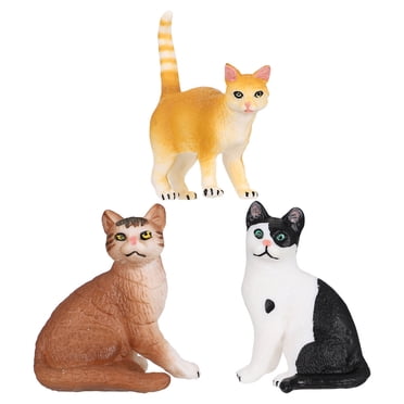 3Pcs Kitten Models Realistic Animal Cat Figure Models Realistic Animal Toy