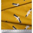 thumbnail image 3 of Soimoi Gold Moss Georgette Fabric Flying Stork Bird Print Sewing Fabric Yard 42 Inch Wide, 3 of 5