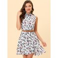 thumbnail image 3 of INSPIRE CHIC Junior's Printed Half Placket Above Knee Sleeveless Dress, 3 of 6