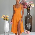 thumbnail image 2 of 2025 Robe d'Été Confortable et Ample à Col Montant pour Femmes, Couleur Unie, Manches Courtes, Robe de Soirée d'Automne, Longue Robe, 2 of 5