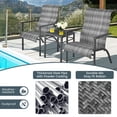 thumbnail image 3 of Gymax Ensemble Bistro en Rotin 3 Pcs Ensemble de Meubles de Patio avec Table Gris Mixte, 3 of 9