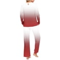 thumbnail image 4 of Rbaofujie Robes pour Femmes Vêtements de Nuit Ensemble de Pyjama Décontracté à Imprimé Dégradé Haut et Pantalon Peignoir pour Femmes, 4 of 6