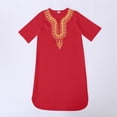 thumbnail image 2 of Chemises Garçons Enfants Classique Africain Dashiki Décontracté Ample Manches Courtes Robe Musulmane Rouge 1-2 Ans, 2 of 4