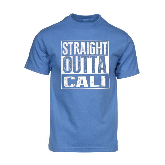 Mens Straight Outta Cali Short-Sleeve T-Shirt - Light Blue - 2X-Large