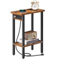 thumbnail image 1 of HOOBRO End Table with Charging Station, 2-Tier Narrow Side Table, Slim Bedside Table with Open Storage, Skinny Nightstand for Liv, 1 of 9