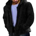 thumbnail image 1 of Men Warm Winter Fluffy Coat Fleece Jackets Hooded Outerwear, 1 of 6