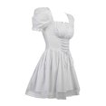 thumbnail image 3 of FAROOT Robe Courte Ligne A à Manches Bouffantes avec Dentelle pour Femmes, 3 of 9