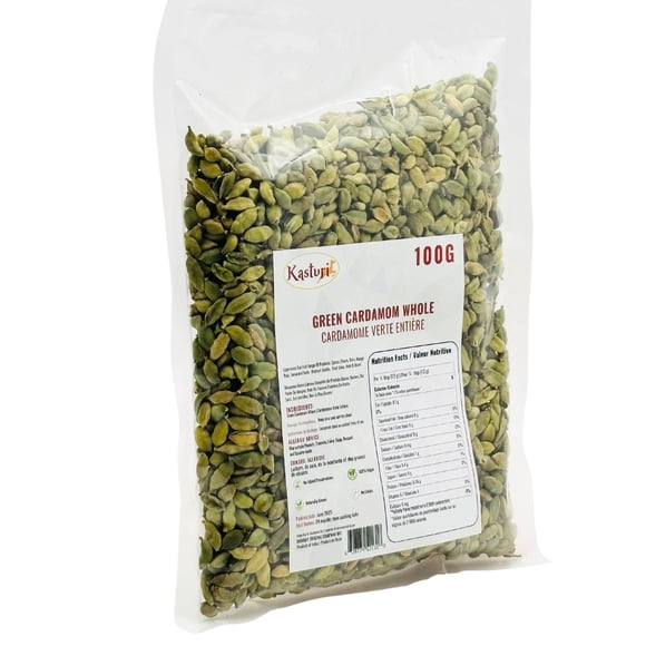 Kasturi Green Cardamom Pods (Hari Elachi), 100g