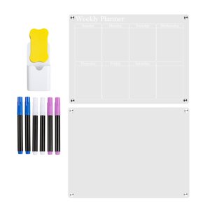 Tableau d'effacement sec Planificateur de tableau blanc effaçable Tableau blanc acrylique pour le réfrigérateur
