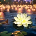 thumbnail image 1 of Water Sensing Lotuse Pool Lamp Floating Lotuse Pool Lamp Water Sensing Floating Pool Lamp LED Floating Solar Pool Lamp Diwali Festival Blessing River Lantern, 1 of 6