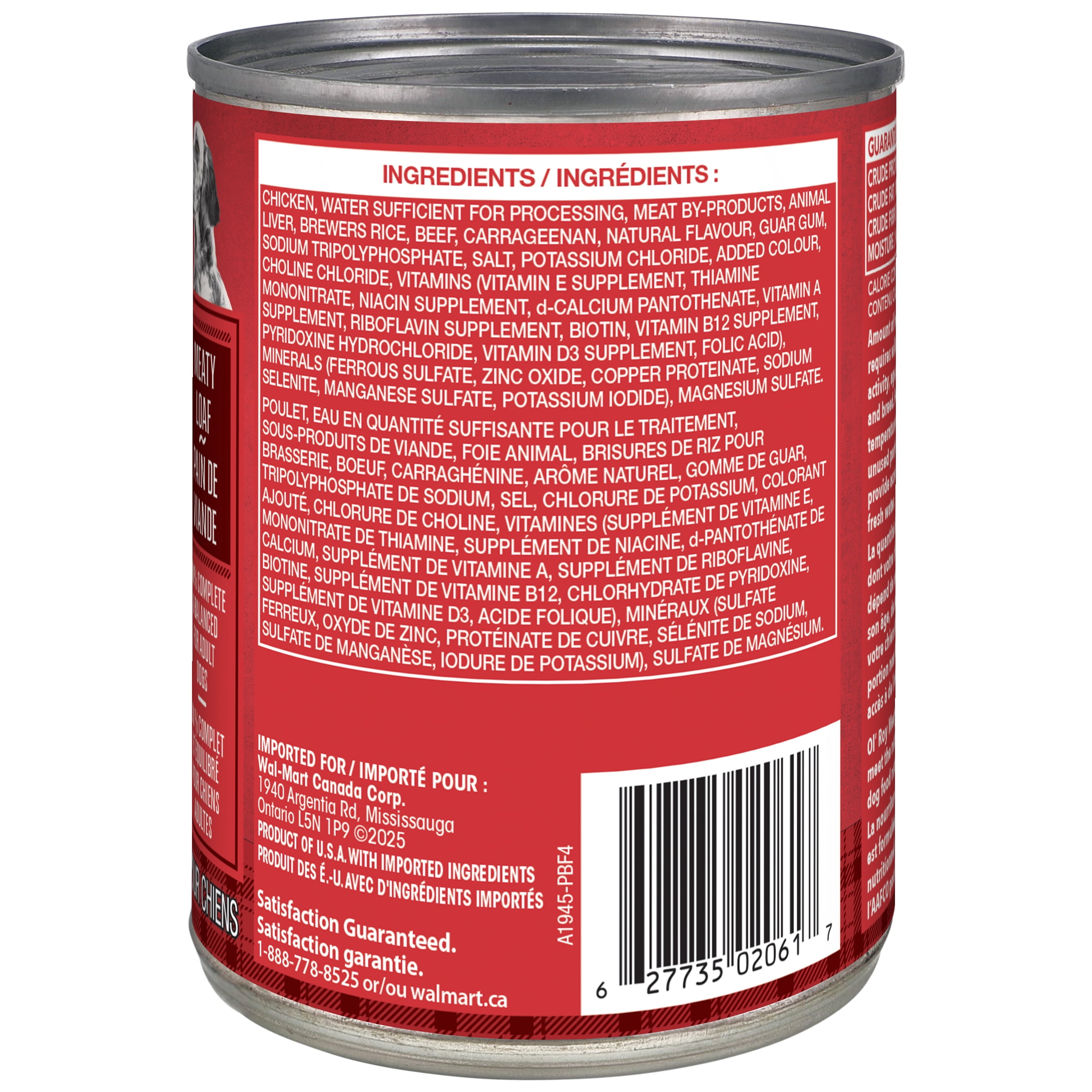 Nourriture pour chiens Pain de viande avec bœuf haché Ol’ Roy