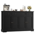 thumbnail image 1 of Homfa Buffet Cabinet with Drawers, 53.5”W Sideboard Storage Cabinet with Adjustable Shelf for Kitchen Dining Room, Black, 1 of 7