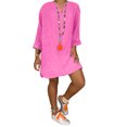 thumbnail image 1 of MAWCLOS Ladies Mini Dresses V Neck Short Dress Solid Color Sexy Holiday Long Sleeve Rose Red XXL, 1 of 2
