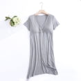 thumbnail image 2 of Sentmoon Robe de Maternité Surdimensionnée à Manches Courtes Robe de Vacances Col en V Couleur Unie Ample Extensible Robes de Printemps Douce et Confortable pour Se Détendre à la Maison Gris G, 2 of 8
