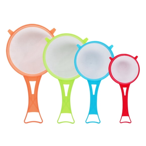 Strainers2 4-Piece Flour Sieve Set with Four Sizes for Efficient Food Processing Kitchen Tools 4PCS, OneSize, Multicolor