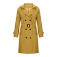 thumbnail image 3 of Soki Women's Long Double-Breasted Trench Coat Fall Winter Jacket with Belt, 3 of 5