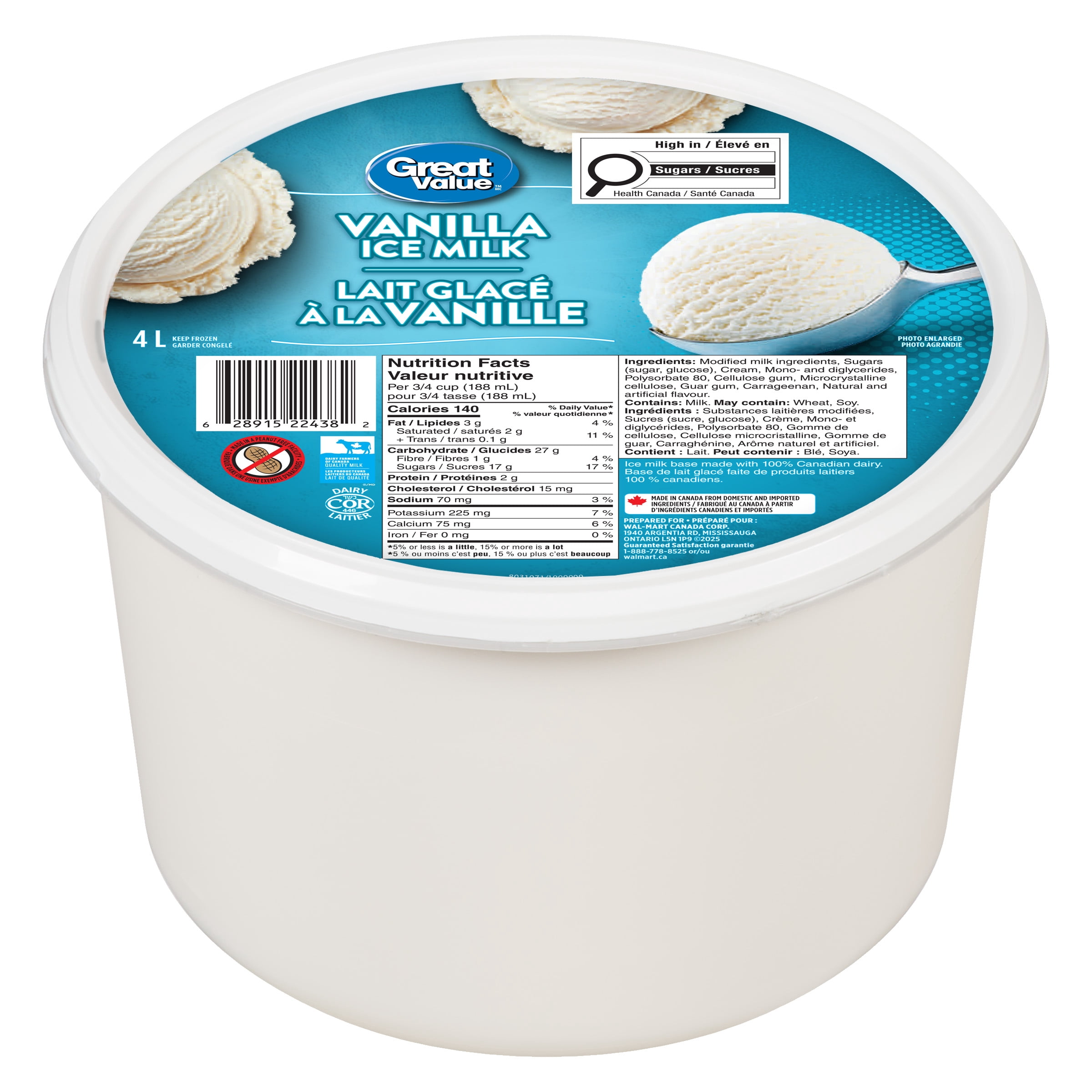 Great Value Vanilla Ice Milk