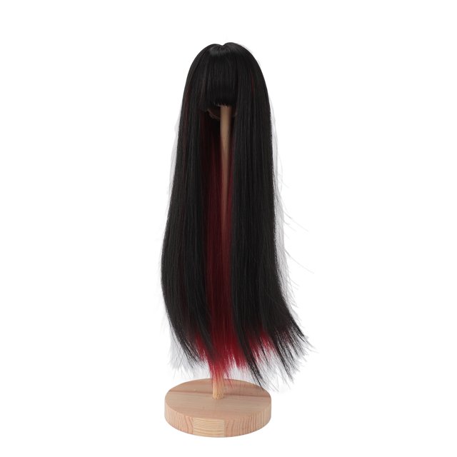 Dual Color Simulation Soft Doll Long Straight With Bangs 1/4 Ball Joint, High Temperature Fiber, Fits Head Size 18.5-21cm For Fashionable And Lifelike Dolls
