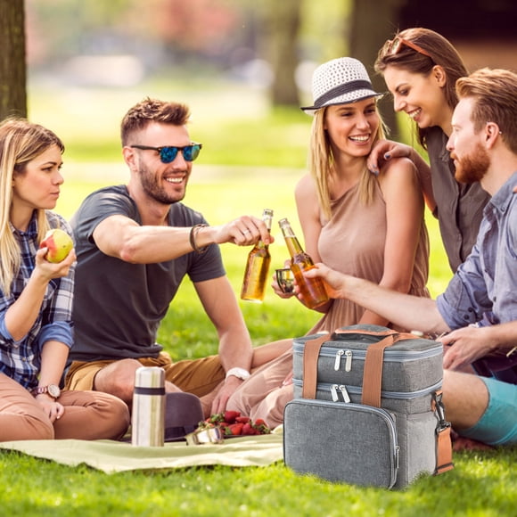 TIMIFIS Picnic Pocket Outdoor Picnic Insulation Bag Double Bento Bag Camping & Hiking