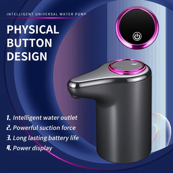 Distributeur d'Eau en Bouteille, Convient aux Bouteilles d'Eau de 2-3-4-5 Gallons, Affichage de Puissance LCD Portable