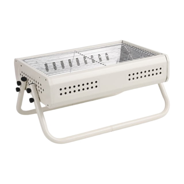 Gril au Charbon Pliable en Acier Inoxydable 430 Résistant à la Rouille avec Ventilation Efficace, Conception Portable à Main pour 3-5 Personnes, Usage Intérieur/extérieur, Assemblage et Nettoyage Faciles, Grille de Grillade 43x29 cm,