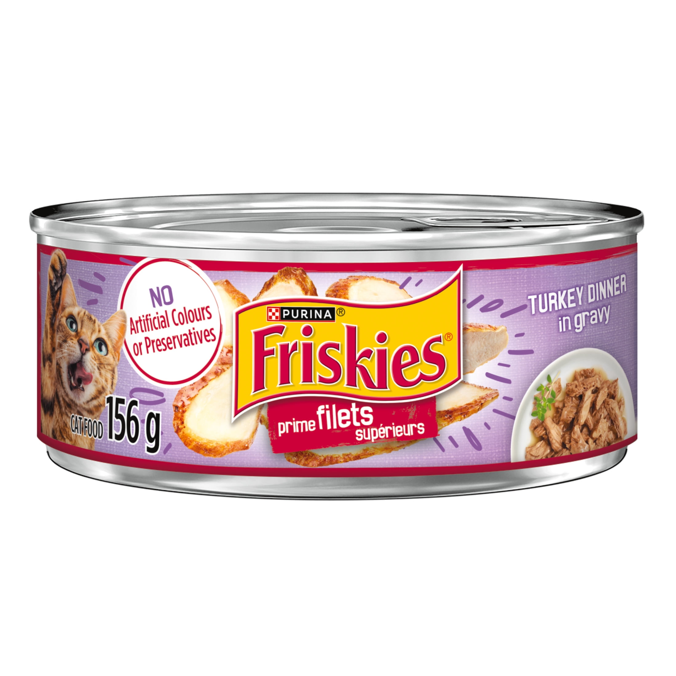 Friskies Prime Filets Turkey in Gravy, Wet Cat Food 156g