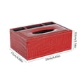 thumbnail image 3 of Leather Tissue Box Cover with Remote Control Holder | Multifunctional Organizer with Storage Compartment | Holds Tissues and Remotes | Decorative Desktop Caddy for Living Room, Bedroom, Office, 3 of 6