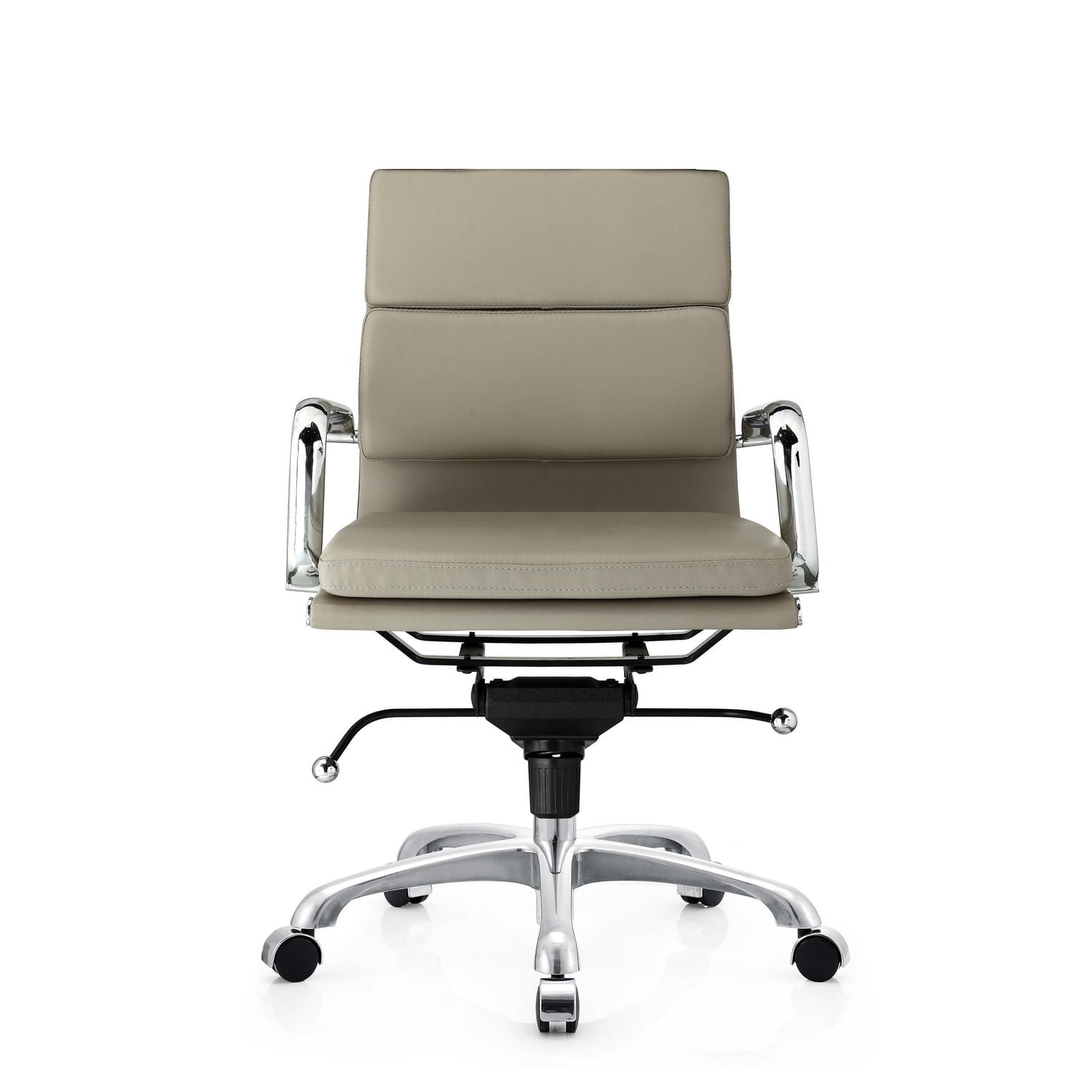 Office Chair Paco Low Back Grey Executive Conference Ergonomic adjustable height, and swivel rotation.